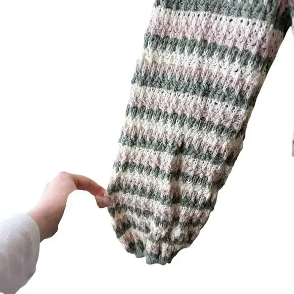 Altar'd Stare Briella striped knit sweater Sz M Crochet Cropped Boho - Picture 8 of 10